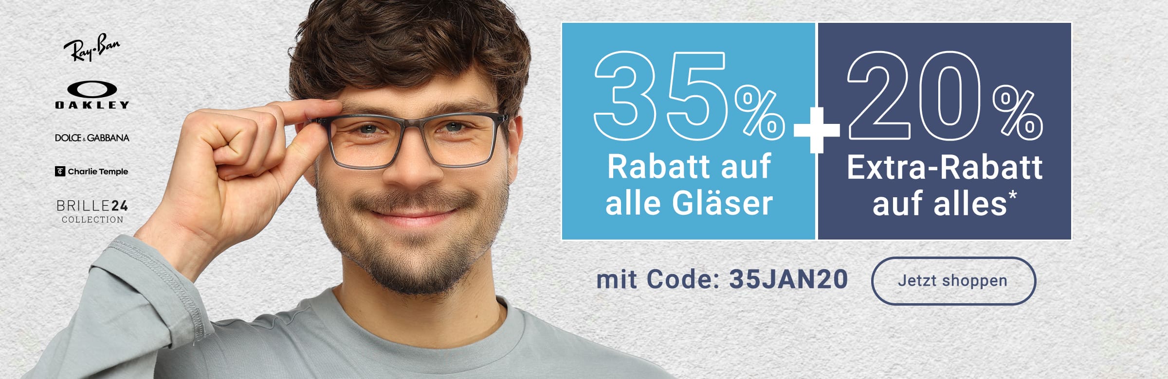35% Rabatt auf alle Gläser + 20% Extra-Rabatt auf alles mit Code: 35JAN20