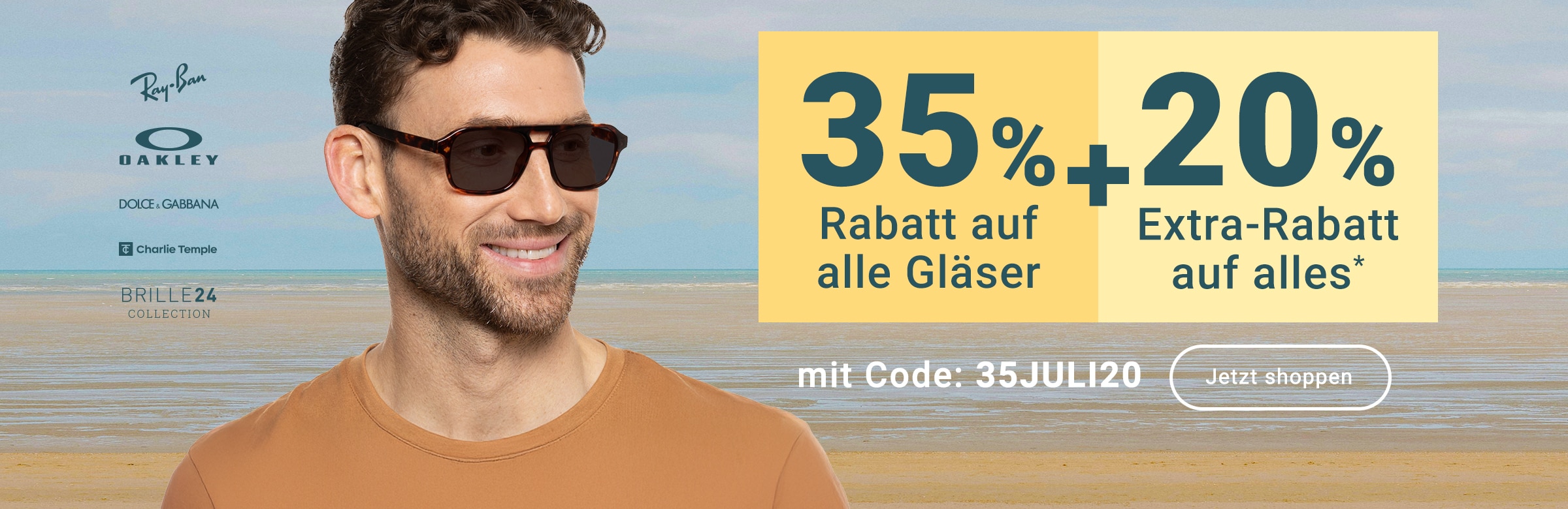 35% Rabatt auf alle Gläser + 20% Extra-Rabatt auf alles (inklusive Markenbrillen) - mit Code: 35JULI20 - Jetzt shoppen