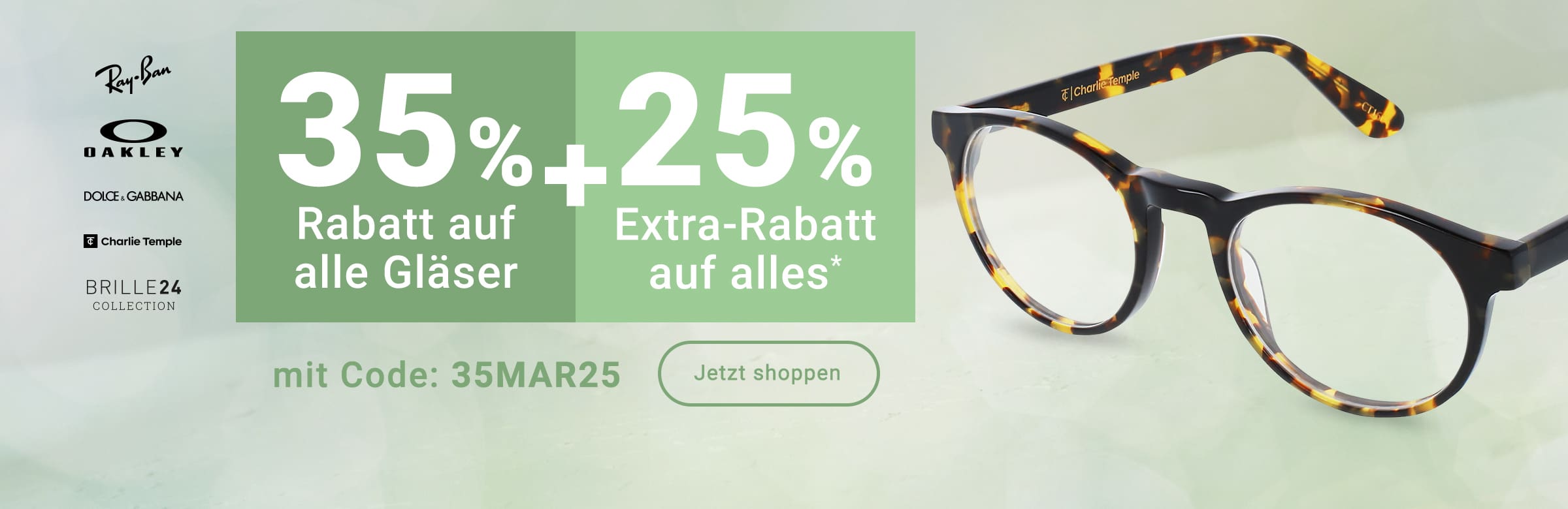 35% Rabatt auf alle Gläser + 25% Extra-Rabatt auf alles mit code 35MAR25