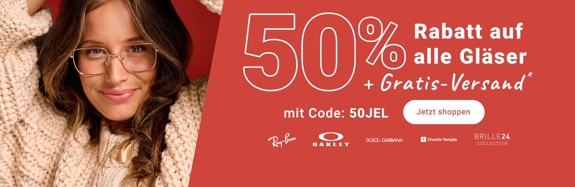 50% Rabatt auf alle Gläser + Gratis-Versand - mit Code: 50JEL