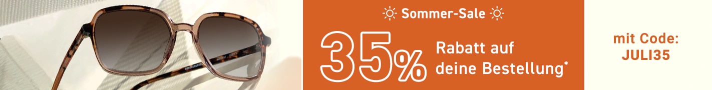 Sommer-Sale: 35% Rabatt auf deine Bestellung mit Code: JULI35