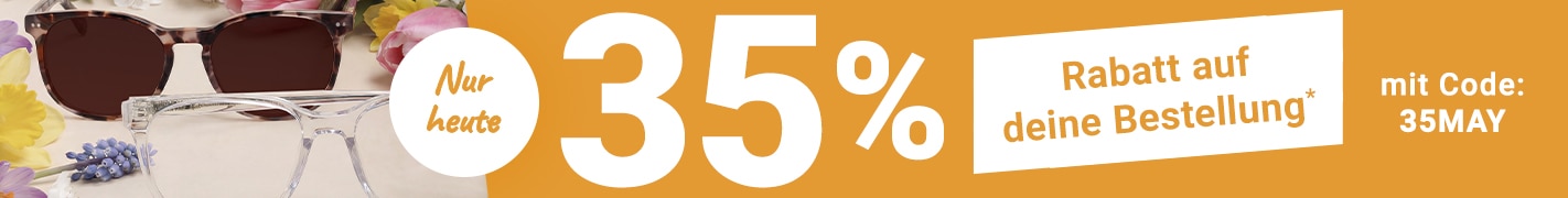Nur heute: 35% Rabatt auf deine Bestellung mit Code - 35MAY