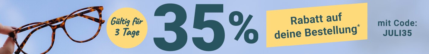 Gültig für 3 Tage: 35% Rabatt auf deine Bestellung - mit Code: JULI35