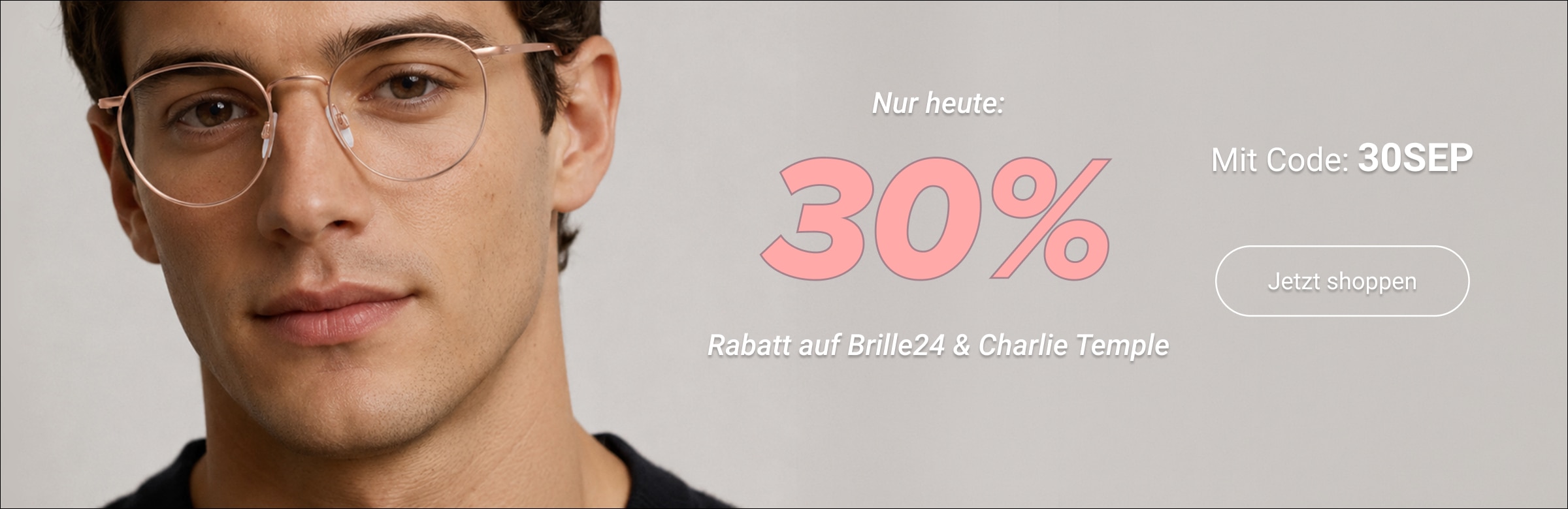 Nur heute: 30% Rabatt auf Brille24 & Charlie Temple mit Code : 30SEP