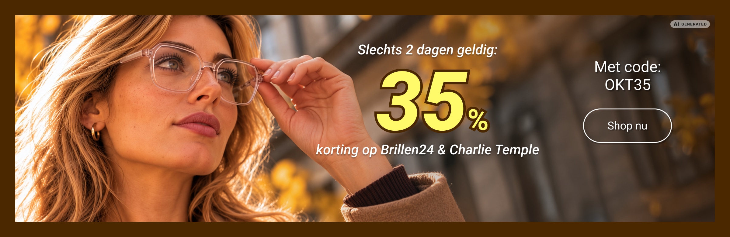 Slechts 2 dagen geldig: 35% korting op Brillen24 & Charlie Temple met code: OKT35 - shop nu