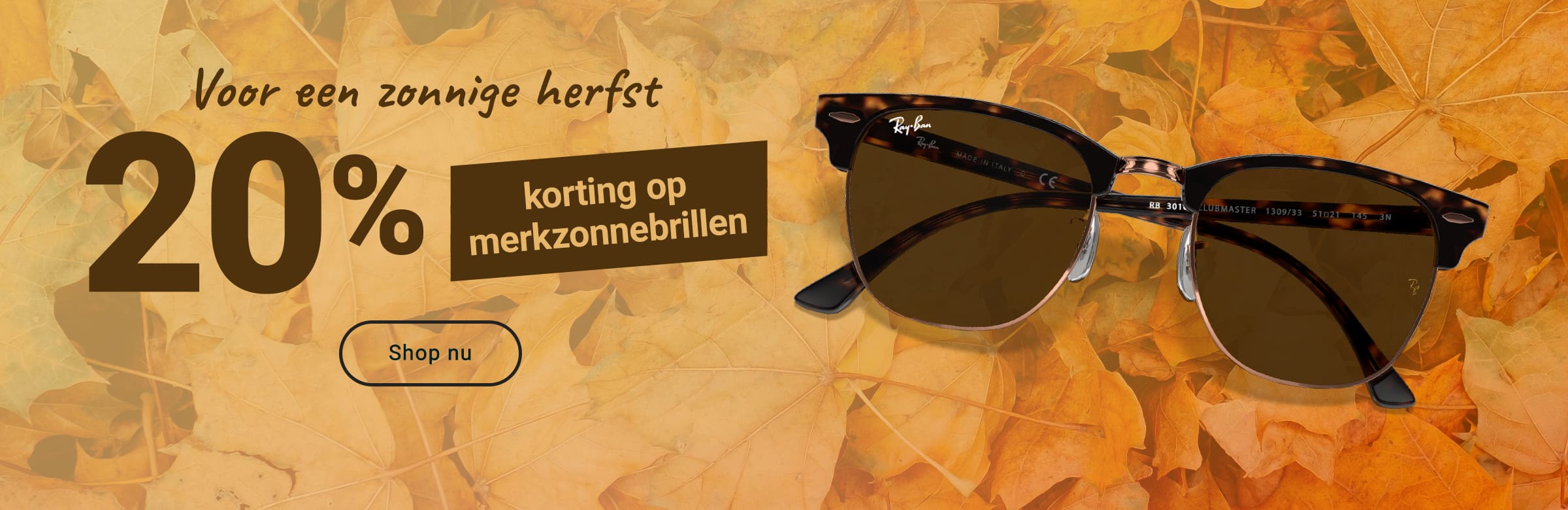 Voor een zonnige herfst: 20% korting op merkzonnebrillen - shop nu