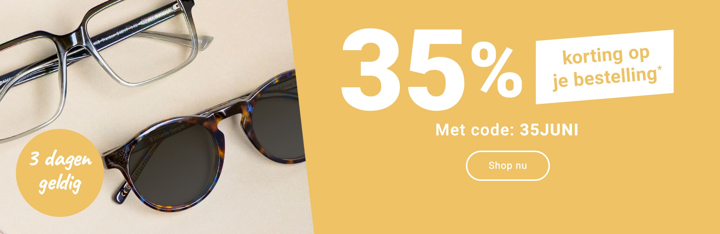 3 dagen geldig: 35% korting op je bestelling met code - 35JUNI