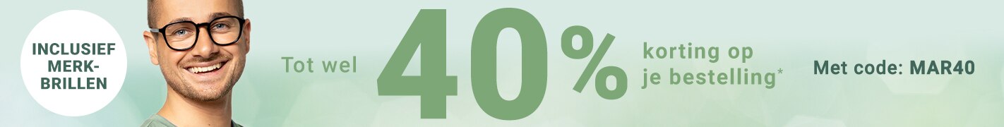 Tot wel 40% korting op je bestelling (inclusief merkbrillen) met code: MAR40