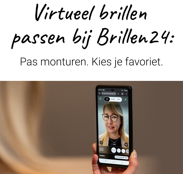 Virtueel brillen passen bij Brillen24: Pas monturen. Kies je favoriet.