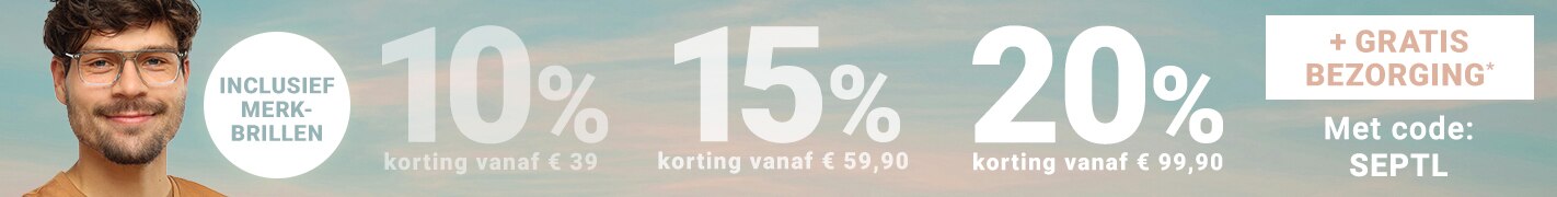 10% korting vanaf € 39, 15% korting vanaf € 59,90, 20% korting vanaf € 99,90 + gratis bezorging - inclusief merkbrillen! Met code: SEPTL