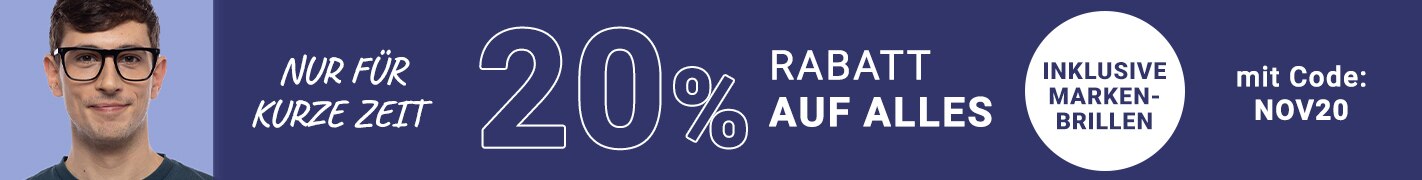 Nur für kurze Zeit: 20% Rabatt auf alles mit Code: NOV20