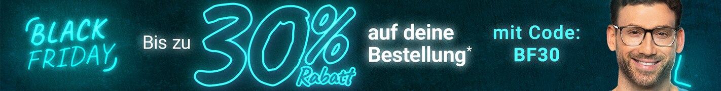 Black Friday: Bis zu 30% Rabatt auf deine Bestellung mit Code BF30