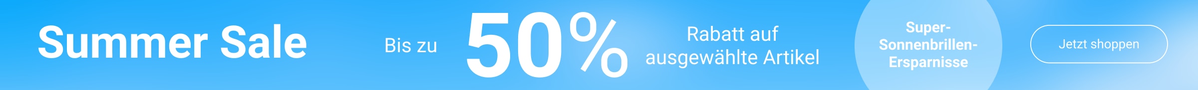 Super-Sonnenbrillen-Ersparnisse - Summer Sale: Bis zu 50% Rabatt auf ausgewählte Artikel
