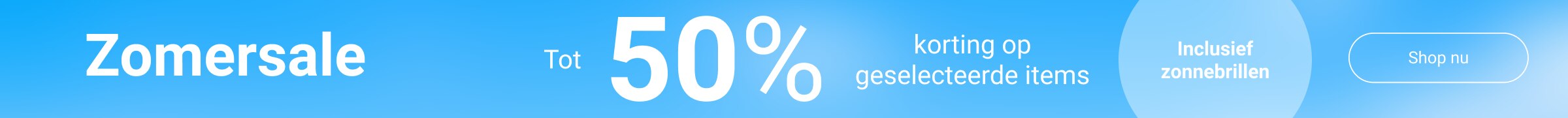 Zomersale: tot 50% korting op geselecteerde items (inclusief zonnebrillen)